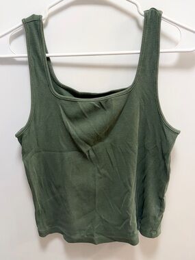Old Navy Olive Ribbed Square-Neck Tank
